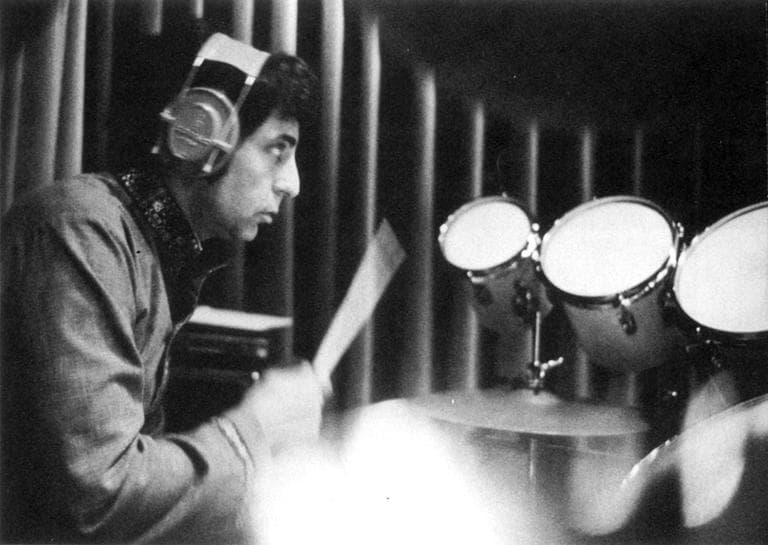 Drummer Hal Blaine around 1969 in Hollywood. Author Kent Hartman writes &quot;Hal (is) playing his custom-designed, first-of-its-kind Octoplus drum kit that had a full octave&#039;s worth of rack toms---a revolutionary concept for its time.&quot; (Courtesy Hal Blaine)