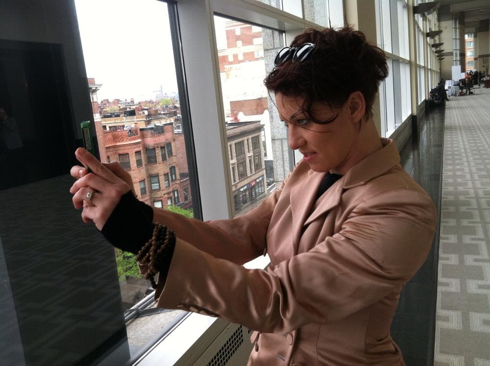 Boston musician Amanda Palmer has 500,000 twitter followers and uses D2F constantly to nurture her tribe. (Andrea Shea/WBUR)