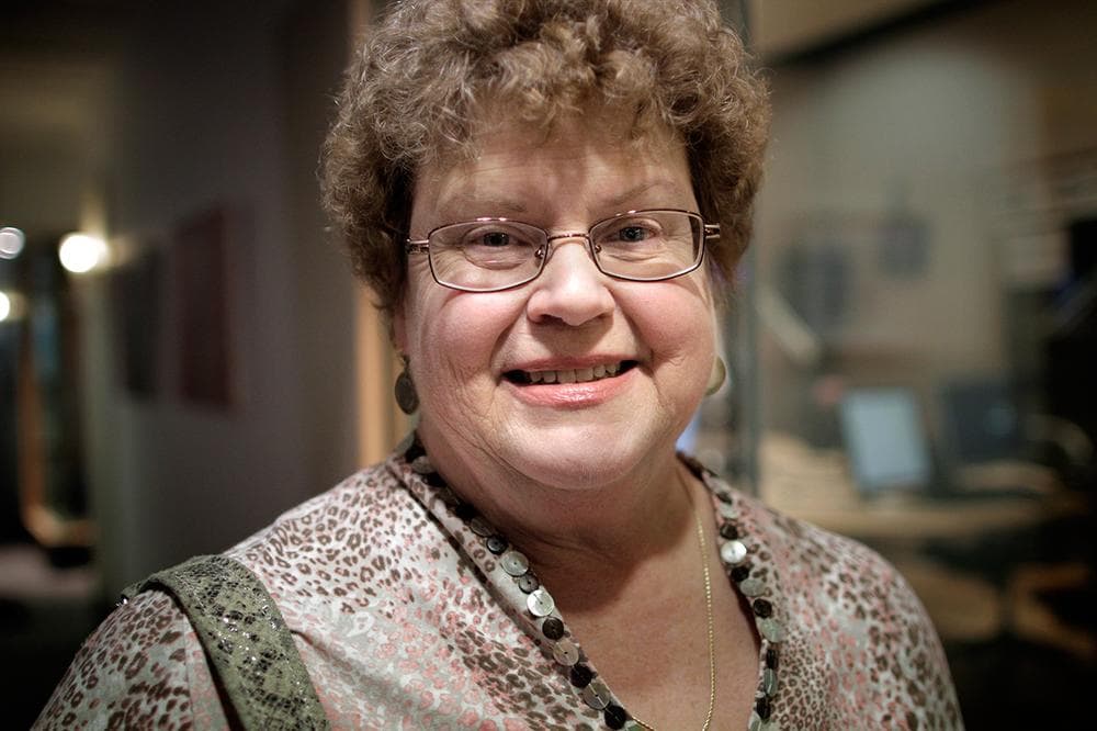Author Charlaine Harris at Here &amp; Now studios in Boston. (Jesse Costa/Here &amp; Now)