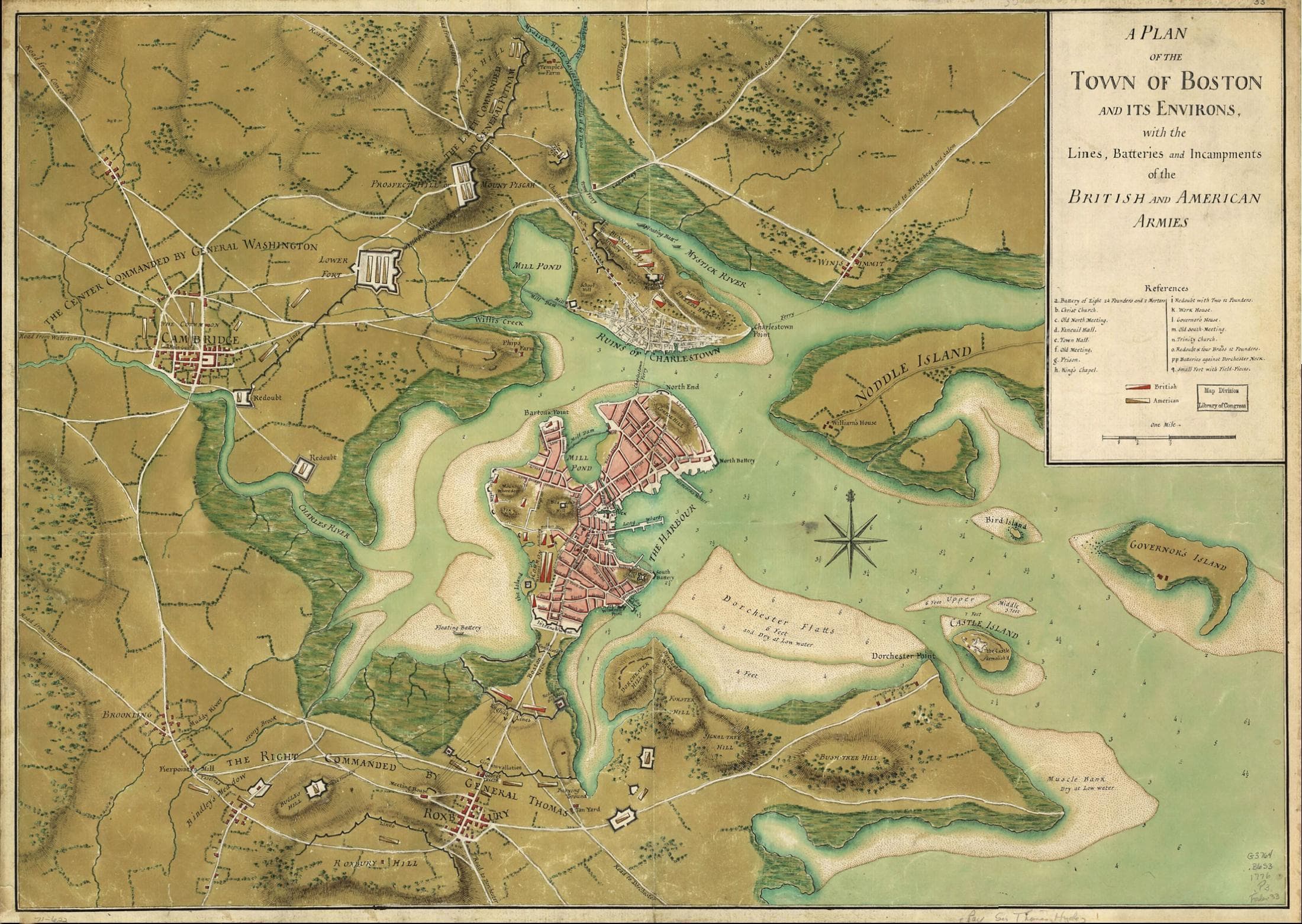 A 1776 map of greater Boston which Anderson used for reference while writing the two &#039;Octavian Nothing&#039; books. (Courtesy Boston Historical Society)