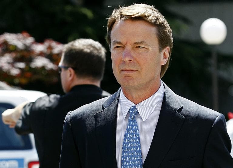 In this April 12, 2012, file photo, former presidential candidate and U.S. Sen. John Edwards arrives outside federal court following a lunch break in Greensboro, N.C., during jury selection in his criminal trial on alleged campaign finance violations. Defense lawyers for John Edwards will argue at his trial that much of the nearly $1 million in secret payments at issue in the criminal case against their client were actually siphoned off by a trusted aide to build an expansive dream home. (AP)