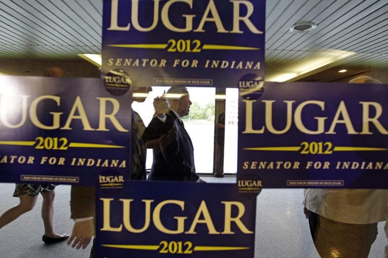 Sen. Richard Lugar leaves following a concession speech Tuesday, May 8, 2012, in Indianapolis. Lugar lost his Republican Senate primary on Tuesday to state Treasurer Richard Mourdock. (AP)