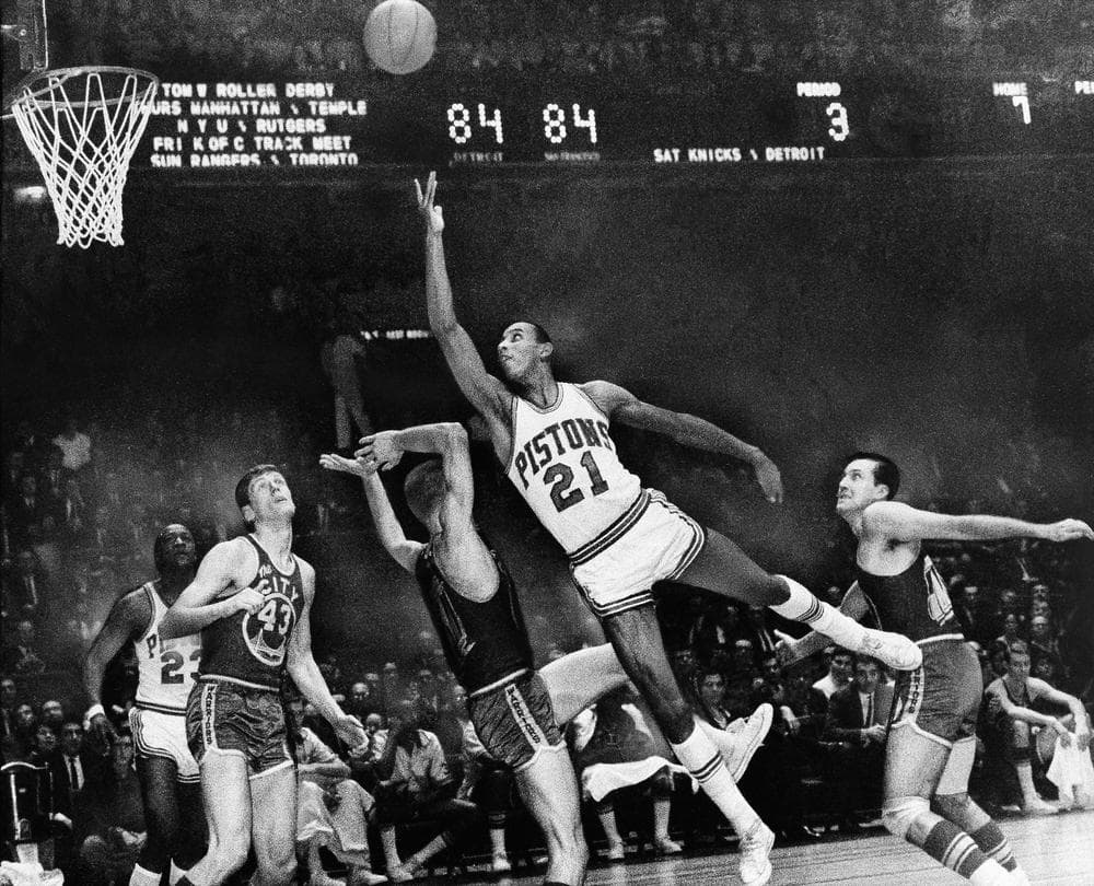 Tom Meschery (r) played alongside legends including Dave Bing (center) and Wilt Chamberlain during his 11 seasons in the NBA. (AP)
