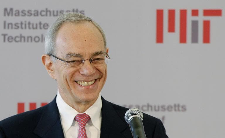 L. Rafael Reif smiles as he addresses a news conference after he was announced as the 17th president of the Massachusetts Institute of Technology in Cambridge on Wednesday. (AP Photo/Stephan Savoia)
