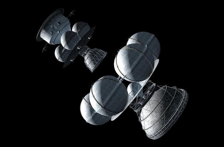 Rendering of Daedalus starship, art by Adrian Mann