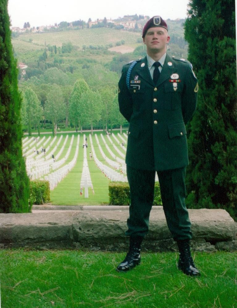 John Hart at the American Military Cemetery in Italy. He was killed in 2003 in Iraq. (Courtesy of the Hart Family)