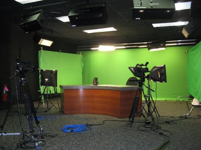 The Boston Globe's television studio. (Deborah Becker/WBUR)