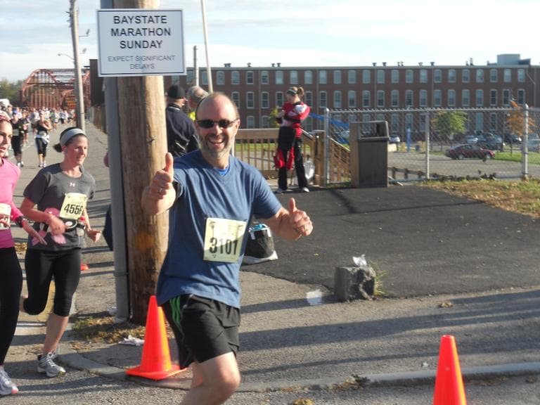 Dr. Damian Folch runs his first half-marathon.