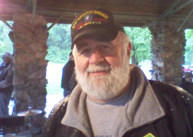 Bob Roy, a Vietnam veteran from Millbury, helped to rededicate the Massachusetts Vietnam Veterans Memorial on Saturday. (Alex Ashlock/WBUR)