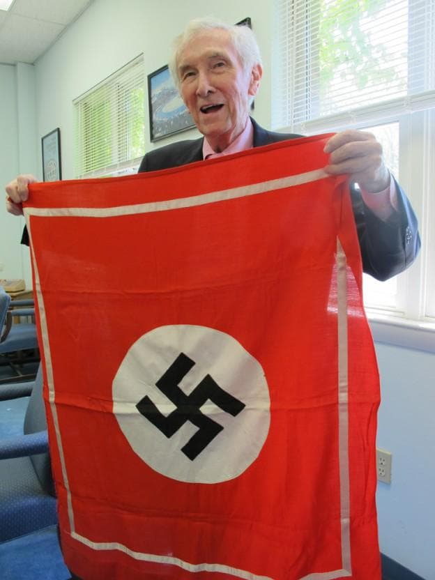 Jack McGlynn, the former mayor of Medford and a soldier in the Ghost Army's Sonic Deception Unit. (Andrea Shea/WBUR)