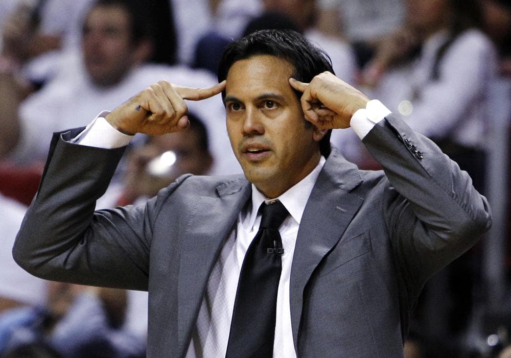 Heat coach Erik Spoelstra is under intense pressure to win an NBA championship. (AP)