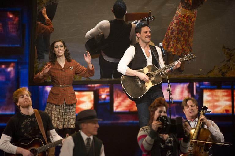 Cristin Milioti, left, and Steve Kazee perform in a scene from &quot;Once&quot; at the 66th Annual Tony Awards. (AP)