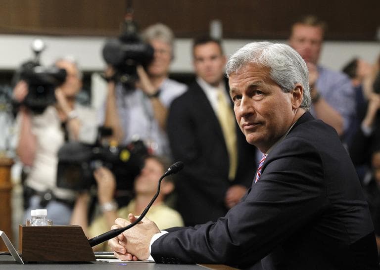 JPMorgan Chase CEO Jamie Dimon, head of the largest bank in the United States, prepares to testify before the Senate Banking Committee in June 2012. (AP)