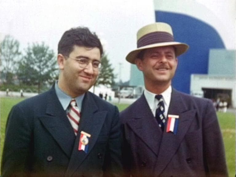 Jerry Siegel, the writer of Superman and Jack Liebowitz, the publisher. (Courtesy Larry Tye)