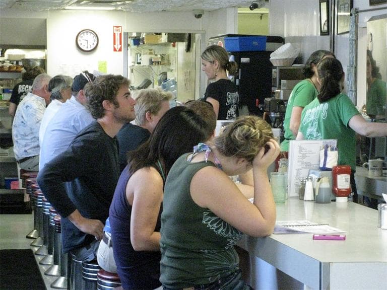 Becky&#039;s Diner, on Commercial Street in Portland, Maine, draws lots of locals for breakfast. (Fred Thys/WBUR)