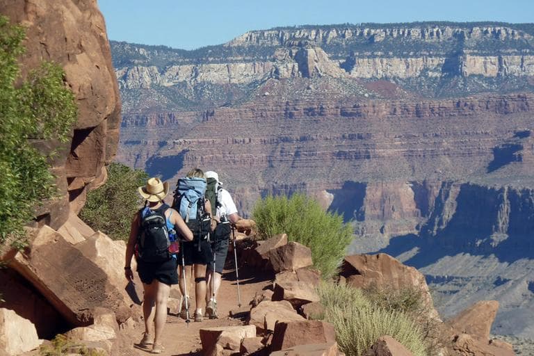 Hikers on the South Kaibab Trail in Grand Canyon National Park, Ariz. About 4.5 million people visit the Grand Canyon every year. (AP)