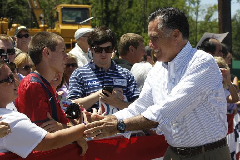 Republican presidential candidate Mitt Romney campaigns at Carter Machinery Company, Inc., in Salem, Va., Tuesday. (AP)