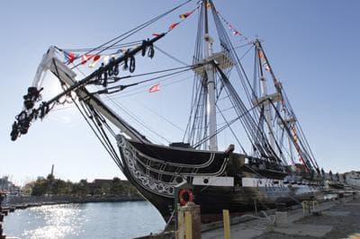 The USS Constitution sits moored at the Charlestown Navy Yard. (AP)