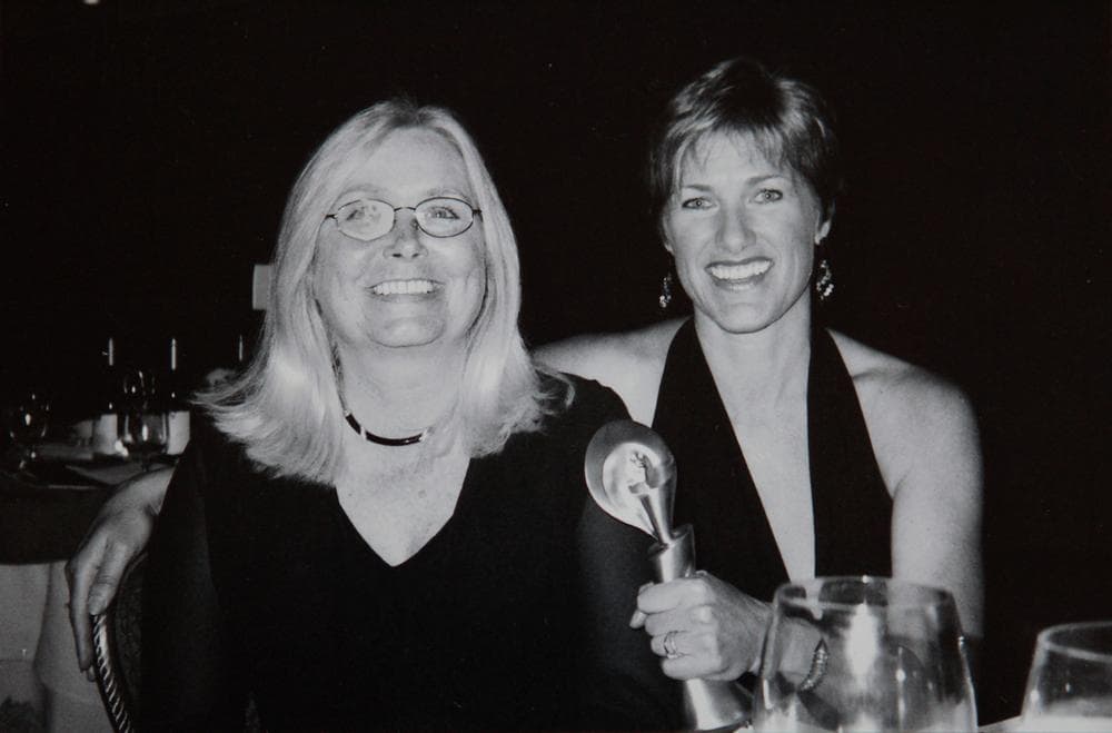 Beth Kidwell, editor at NECN, with MacLeod at a Gracie Awards ceremony in New York. (Courtesy)