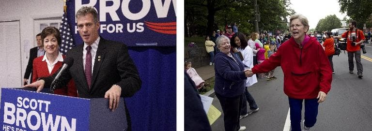 Scott Brown (l) and Elizabeth Warren (r) (AP)