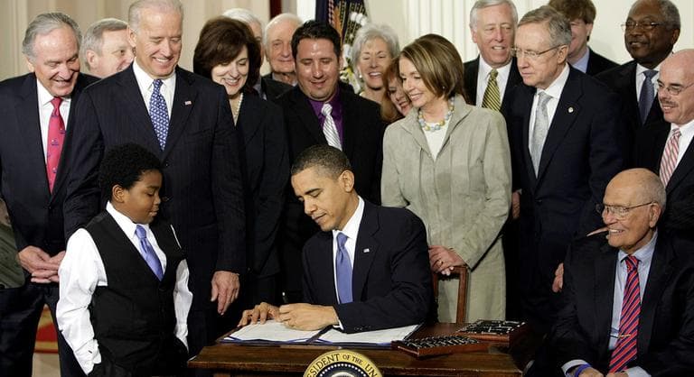 In this March 23, 2010 file photo, President Barack Obama signs the Affordable Care Act in the East Room of the White House. (AP)