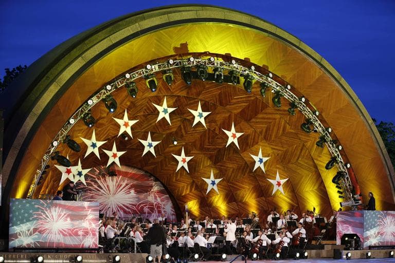 The Pops rehearsed Tuesday for their Fourth of July concert at the Hatch Shell on the Esplanade. (AP)