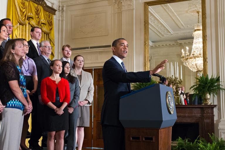 President Barack Obama lays out his plan to extend tax cuts for the middle class, during an announcement from the East Room of the White House in Washington, Monday, July 9, 2012. (AP)