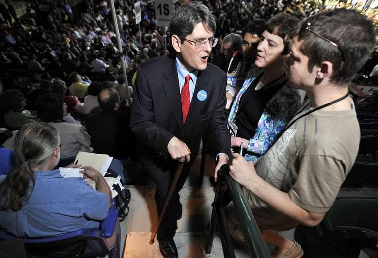 Activist Bob Massie during the Democratic Convention, Saturday, June 4, 2011, at the Tsongas Arena in Lowell, Mass. (AP)