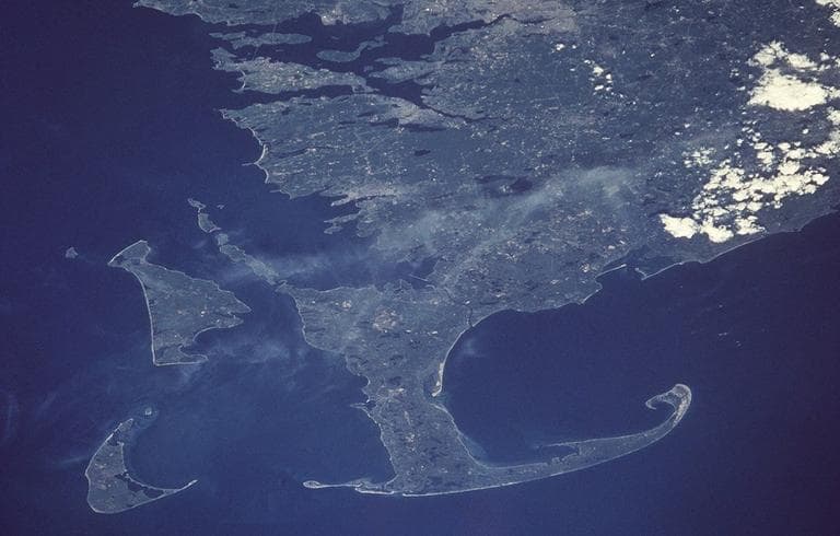 This is a June 1998 NASA handout photo showing Cape Cod, the island of Martha's Vineyard, left, and the island of Nantucket, left-bottom, in a view from space. (AP Photo/NASA)