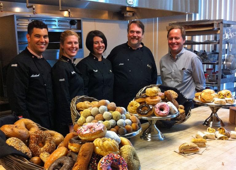 Radio Boston host Anthony Brooks with the Dunkin' Brands culinary team. (Courtesy) 