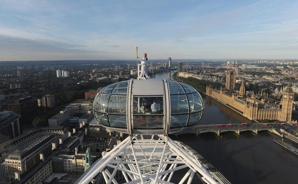 A new experiment will use the London Eye to serve as a barometer of public sentiment about the Olympics throughout the Games. (AP)
