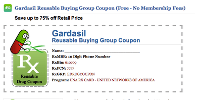 An example of a drug coupon on internetdrugcoupons.com