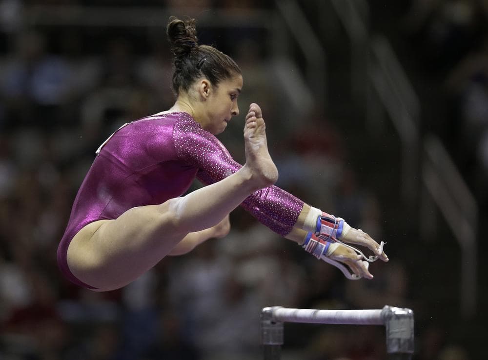 Aly Raisman may be one of America's sweethearts since the USA women won gold, but in her hometown of Needham, Mass., that love is amplified. (AP)