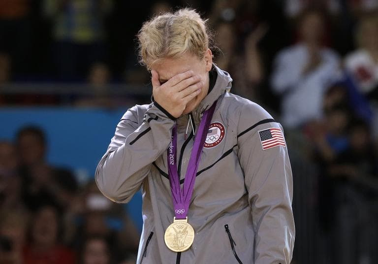 Kayla Harrison, of the United States, is overcome with emotion after winning the gold medal after the women's 78-kg judo competition at the 2012 Summer Olympics. (AP)