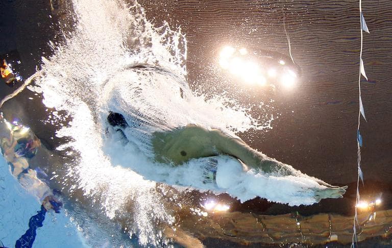 United States' Ryan Lochte starts in a men's 200-meter individual medley at the Aquatics Centre in the Olympic Park during the 2012 Summer Olympics in London, Wednesday, Aug. 1, 2012. (AP)