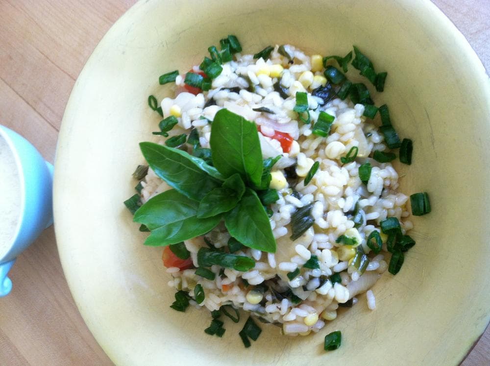 Corn, Tomato and Basil Summer Risotto (Photo by Kathy Gunst)