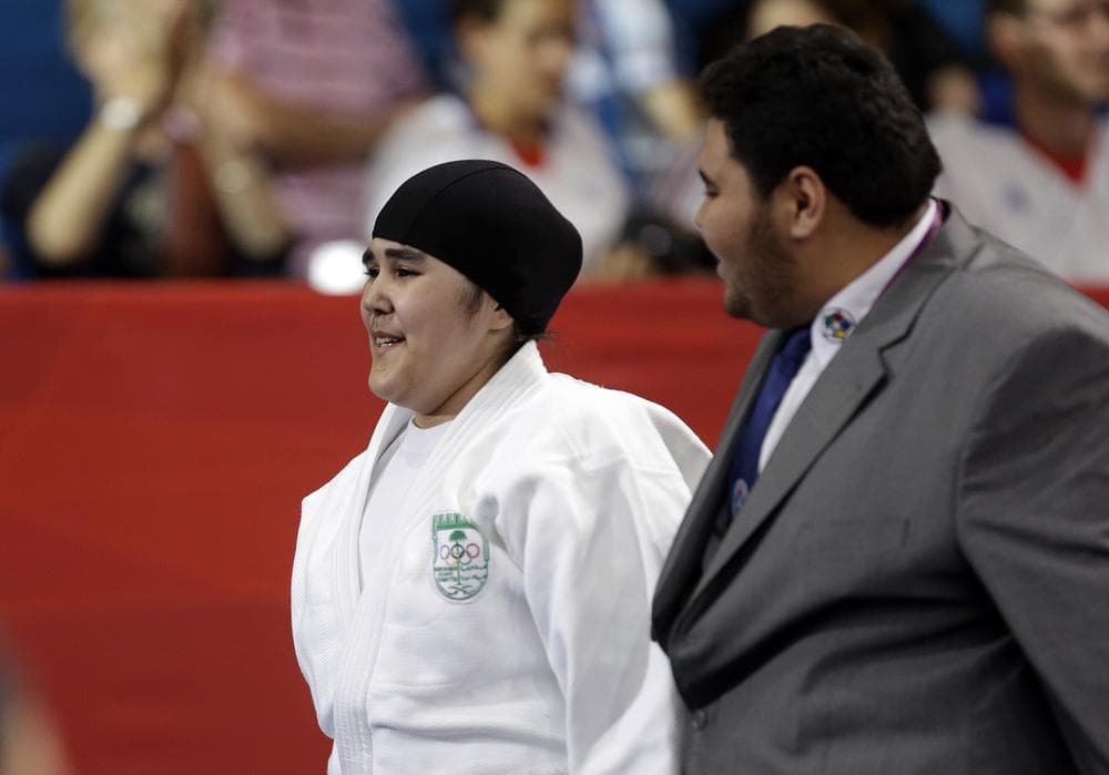 Judo competitior Wojdan Shaherkani is one of Saudi Arabia's first two female Olympic participants. (AP)