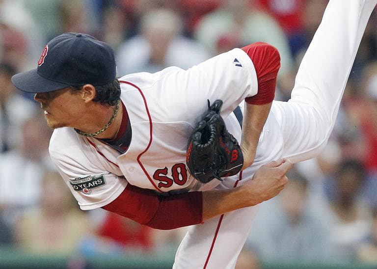 Boston Red Sox's Clay Buchholz pitches in the first inning of a baseball game against the Minnesota Twins in Boston, Saturday (AP)