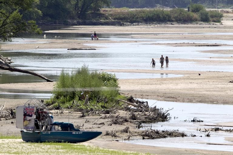 Platte River near Yutan, Neb., has dried up in some areas as most states experience some form of drought this summer. (AP)