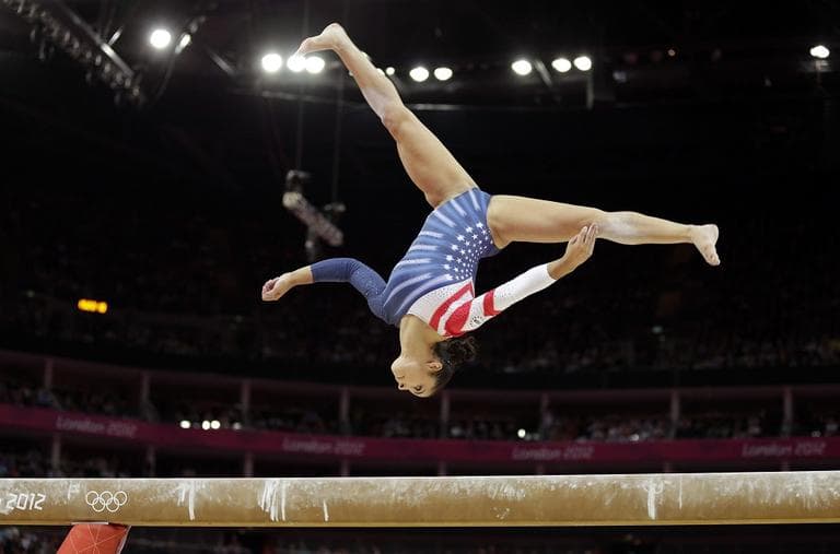 U.S. gymnast Alexandra Raisman performs on the balance beam during the artistic gymnastics women's apparatus finals at the 2012 Summer Olympics Tuesday. (AP)