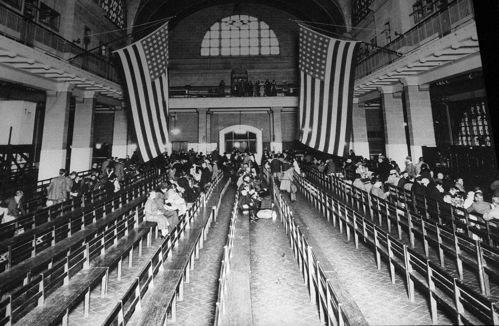 This is a 1924 photo of the registry room at New York harbor’s Ellis Island, which was a gateway to America for millions of immigrants. (AP File Photo)