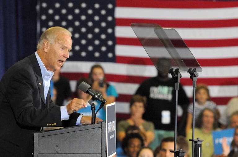 Vice President Joe Biden speaks during a campaign stop at the Spiller Elementary School in Wytheville, Va., Tuesday. (AP)