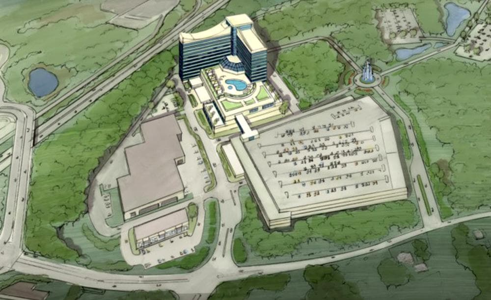 An artist rendering of the resort casino proposed in Taunton by the Mashpee Wampanoag tribe. (AP)