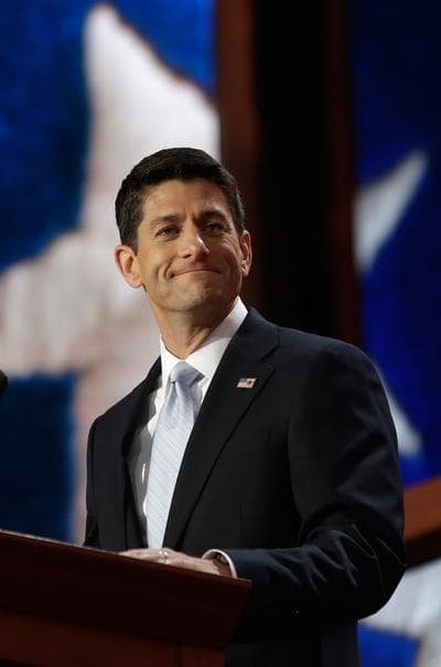 Vice presidential nominee Paul Ryan addresses the Republican National Convention in Tampa, Fla., on Wednesday. (AP)