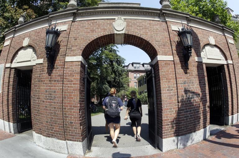A gate on the campus of Harvard University in Cambridge. (AP)