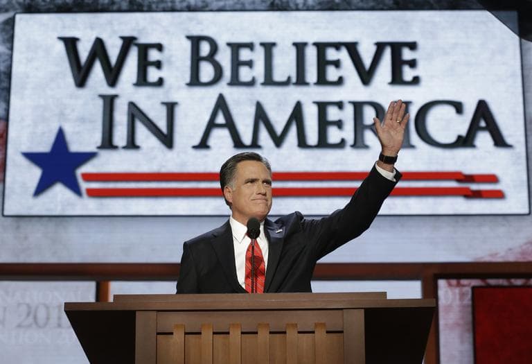 Presidential nominee Mitt Romney speaks at the Republican National Convention in Tampa, Fla., on Thursday. (AP)