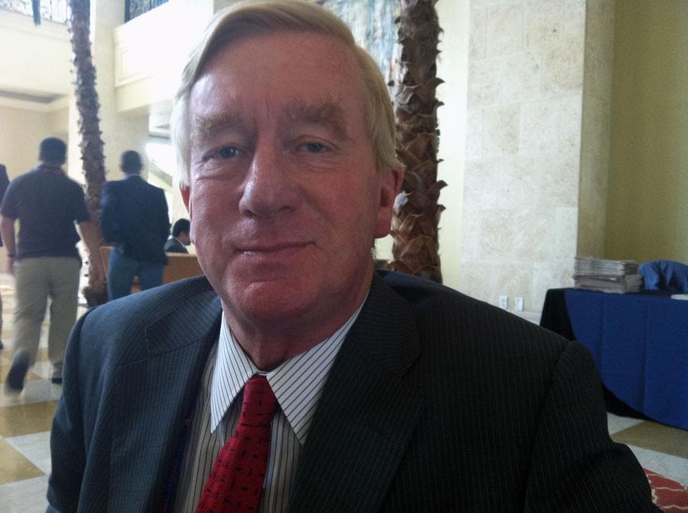 Former Massachusetts Gov. William Weld at the Marriott Waterside in Tampa, Fla. (Lisa Tobin/WBUR)
