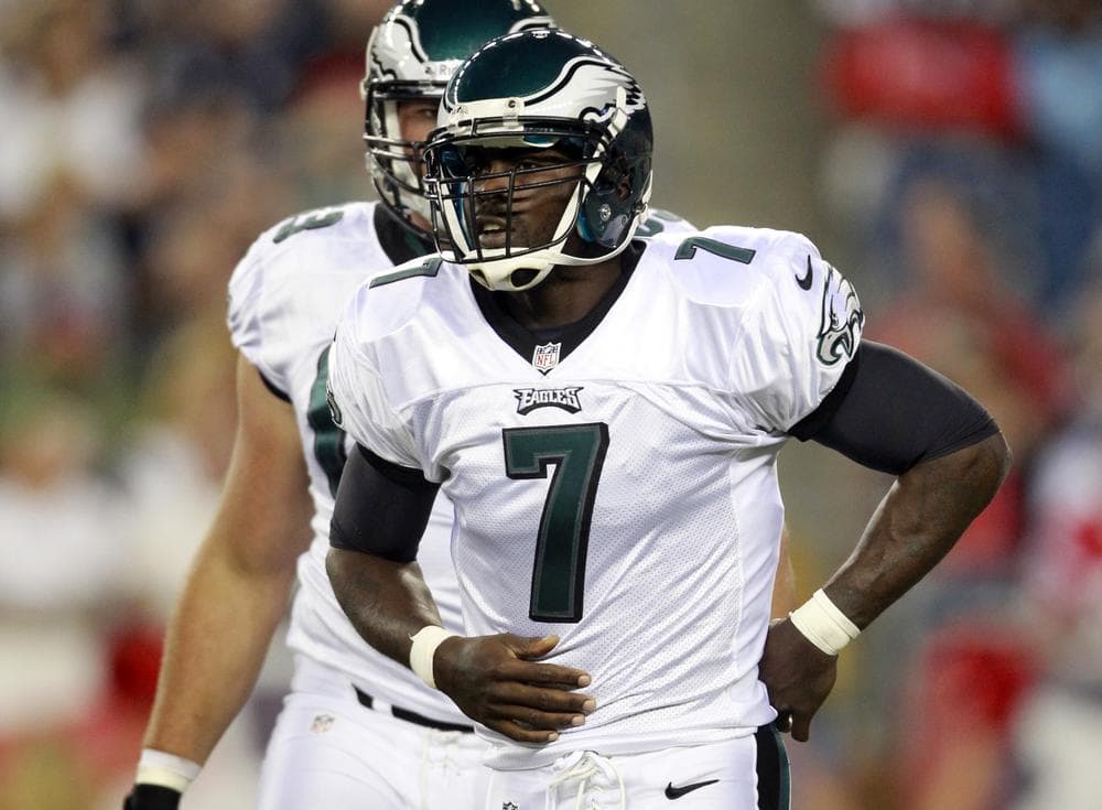 Michael Vick's rib protection has been a topic of discussion for Eagles fans and Only A Game analyst Charlie Pierce. (AP)