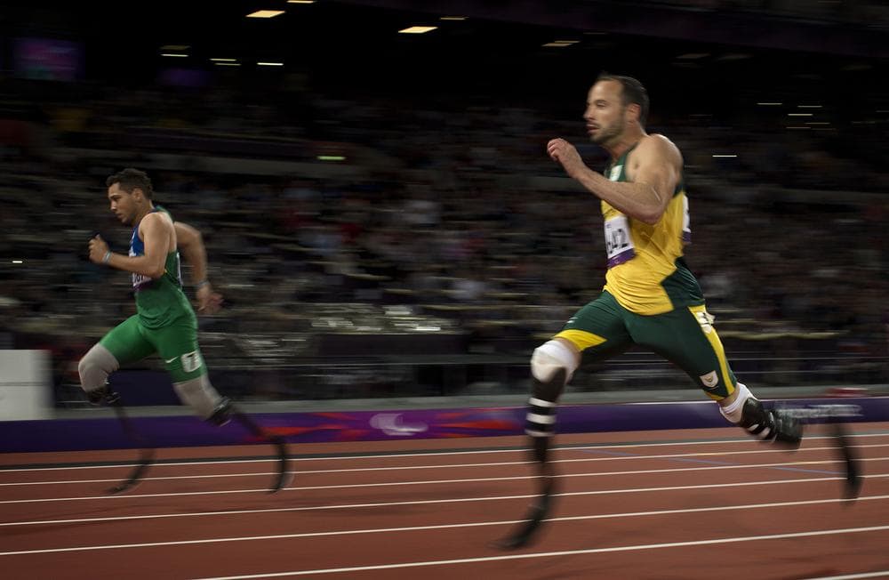 South Africa's Oscar Pistorius was the first double amputee to run in the Olympics. This week at the Paralympics, he failed to medal in the 100 meters and was beaten by Brazil's Alan Oliveira in the 200. (AP)