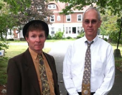 Alain Beret, left, and James Fairbanks, filed suit against the Worcester diocese over the Oakhurst property. (David Boeri/WBUR)